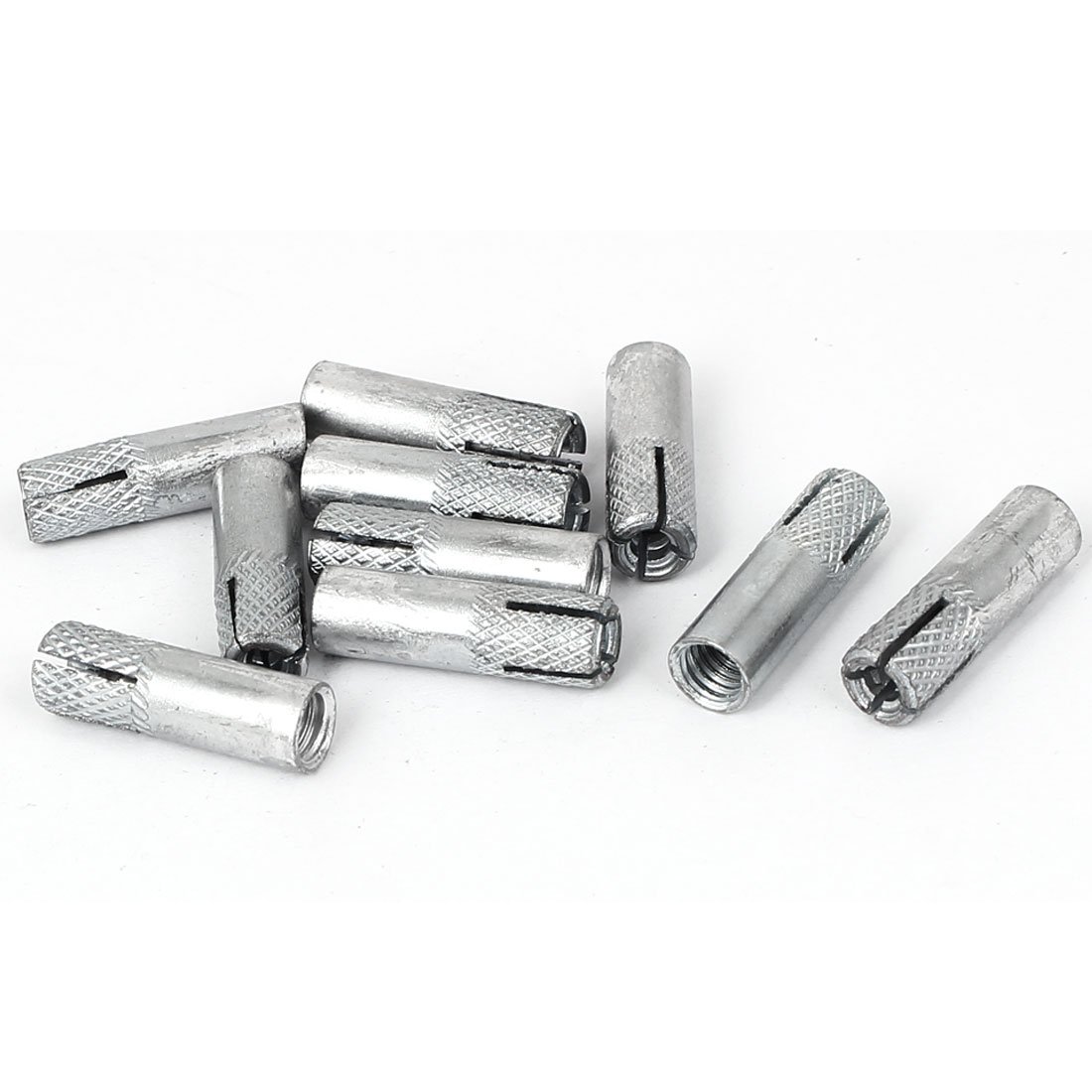 Sourcingmap 25mm Long Metal M6 Threaded Expansion Bolt Sleeve Anchors Tool 10pcs
