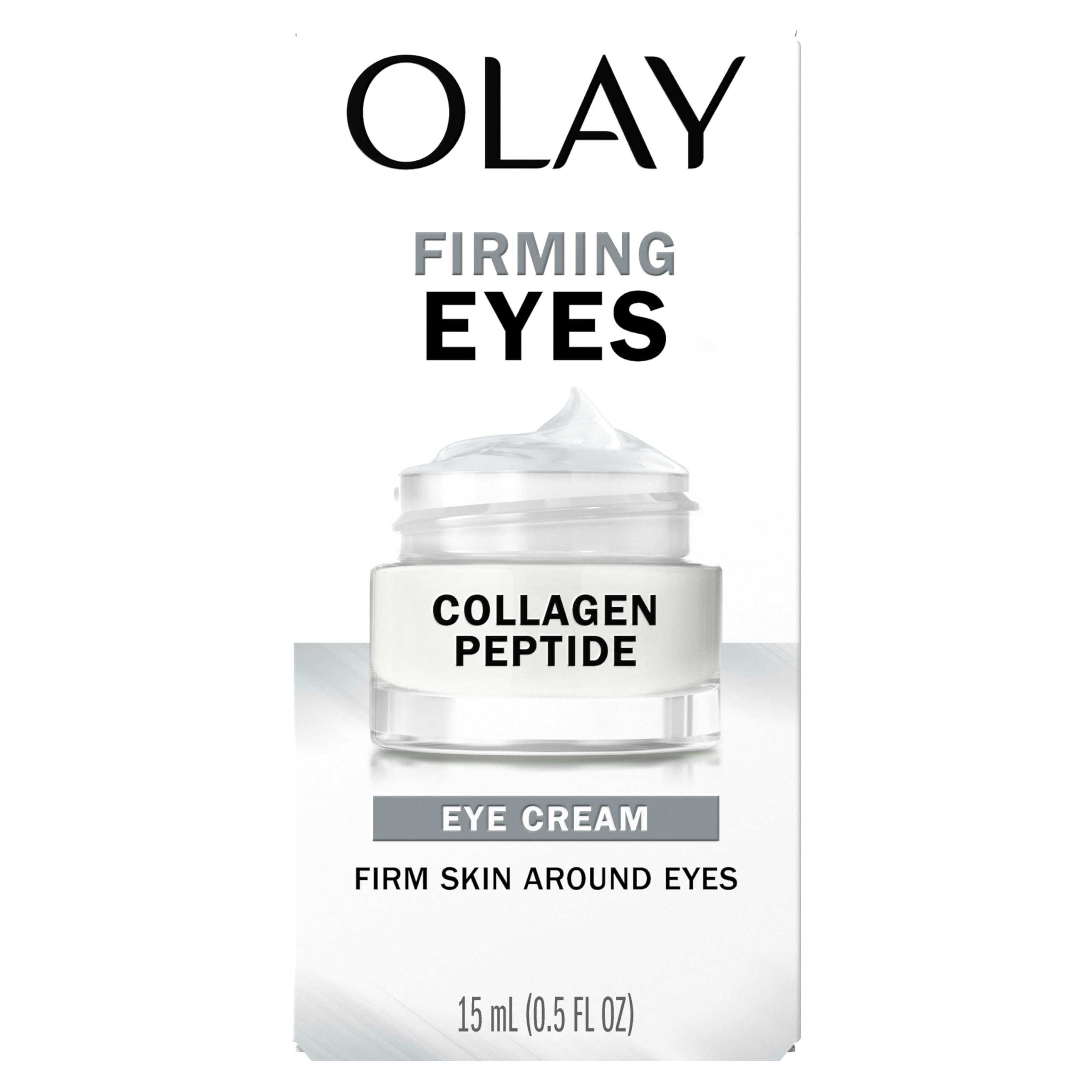 Olay Firming Eye Cream, Fragrance-Free, Collagen Peptide - Firm Skin Around the Eyes, 0.5 Fl Oz