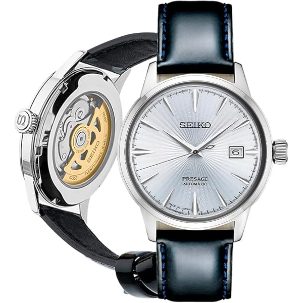 Rado Automatic SEIKO Men's Watch Quartz White Dial Black Leather