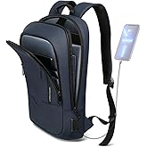 hk Backpack for Men Business Slim Backpack with USB Charger Computer Lightweight Anti-theft Travel Backpacks 15.6 inch Water Resistant Laptop Bag for Work Office College-Dark Blue