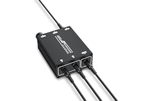 KIISDAA 3.5mm Stereo Audio Switcher (2 in 2 Output / 2 in 2 Output) with 3.5mm Audio Cable, 2 Ports AUX Audio Speaker Selector for PC Mobile Laptop Headphones