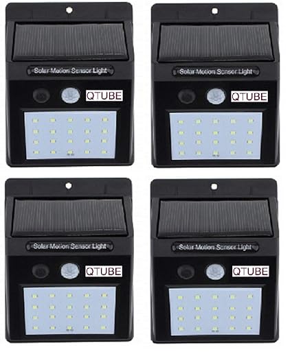 MOnika Silk Mill Waterproof Solar Wireless Security Motion Sensor LED Night Light (Black) -Pack of 4 Pieces