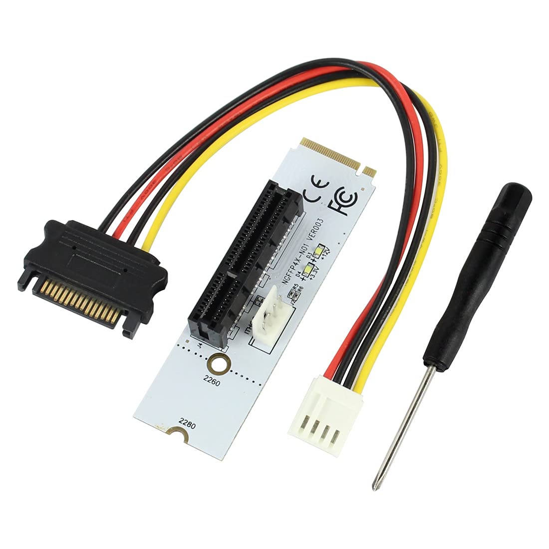 BGNing NGFF M2 to PCI-e 4X 1X Slot Riser Card M Key M.2 2260 2280 SSD Port to PCIE Adapter Converter Multiplier for BTC Miner Mining