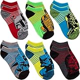 Star Wars 6 Pairs of Boys Low Cut No Show Socks By Planet Sox For Kids Toddlers,Classic Characters,Boys shoe 10.5-4 (Sock size 6-8)