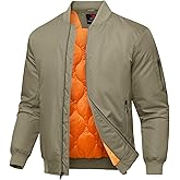 Rdruko Men's Bomber Jackets Onion Quilted Winter Padded Windbreaker Zip up 4 Pockets Waterproof Satin Flight Varsity Coats