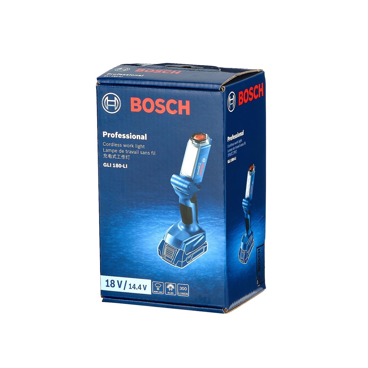 Bosch Professional 18V System Akku LED-Baustellenlampe GLI 18V-300 (max. Helligkeit 300 Lumen, ohne Akku/ Ladegerät)