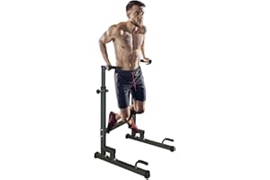 LSKSSNG Adjustable Height Dip Bar Station, Heavy Duty Dip Station Push Up Bar for Home Gym,Multi-function Dip Station Pull Up Bar Full Body Strength Training Workout Fitness Equipment for Tricep Dips