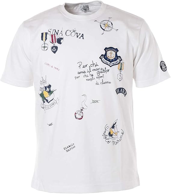 Amazon シナコバ Sina Cova 大きいサイズ キングサイズ ｔシャツ メンズ 半袖 カジュアル マリン ホワイト K Tシャツ カットソー 通販