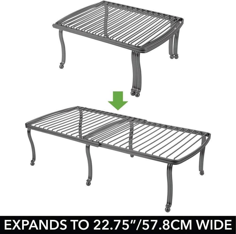 mDesign 2Piece Set Kitchen Storage Shelf — Expandable Shelf for