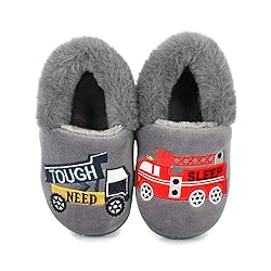 ESTAMICO Boys Girls Warm Slippers Cartoon Truck