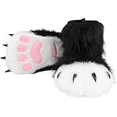 HAOAN Furry Animal Paw Slippers Fuzzy Boots Cat Fox Wolf Bear Claw Shoes Halloween Cosplay Costume Accessories