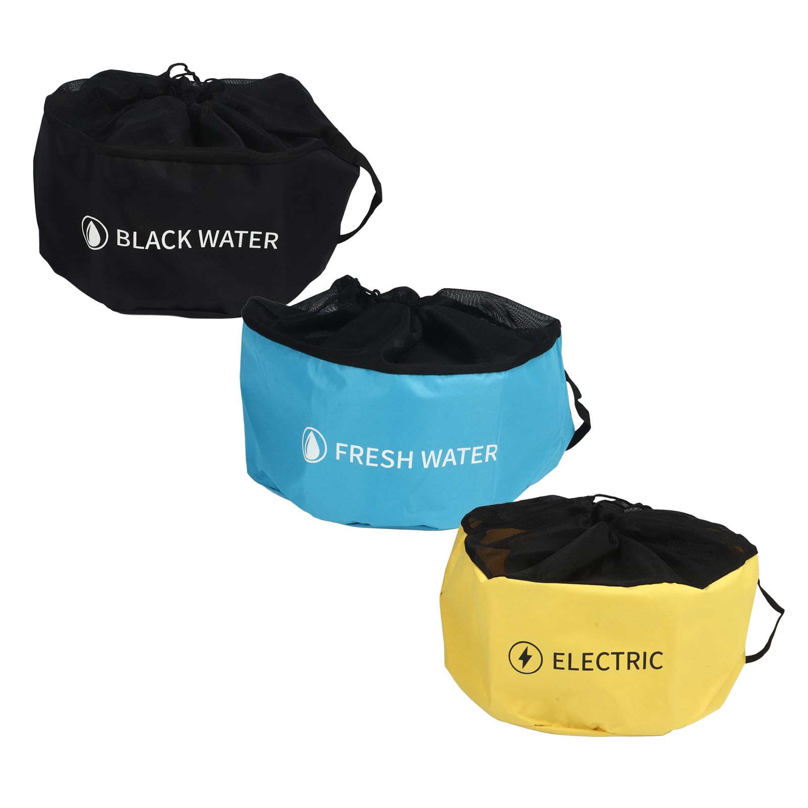 Caravan Storage Solutions, RV Utility Pocket,RV Water Hose Pockets,Waterproof Interior, Wide Application with Velcro Straps Campervan Essentials for Fresh Water Hose (3 Layer)