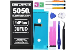 5050mAh Upgraded High Capacity Battery Compatible with iPhone 14 Plus with Repair Kit - 0 Cycle Li-Polymer Replacement for A2