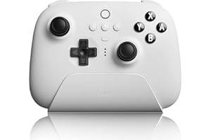 NARGOS 8Bitdo Ultimate Bluetooth Controller with Charging Dock for Switch/Switch 2, Steam Deck & PC Windows, 2.4G Wireless Pro Gamepad with Back Buttons, Hall Effect Joysticks（White）