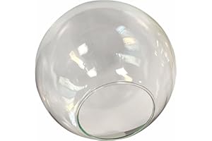 BOKT Clear Glass Globe Lamp Shade Bubble Glass Lampshade Cover Transparent Glass Ball Sphere Replacement for Light Fixtures 5.9” Diameter (Clear)