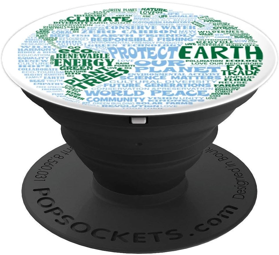 Save Our Planet - Protect Earth Word Cloud Art PopSockets PopGrip: Swappable Grip for Phones & Tablets