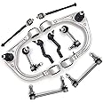 Frenzybro 10 Pcs Suspension Kit Front Upper Control Arms w/Ball Joints Stabilizer Sway BarTie Rods End Links Replacement for Cadillac CTS 2008-2014 (RWD 2WD)