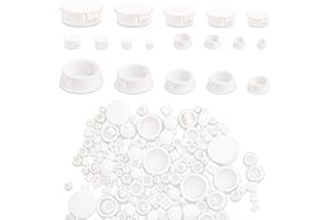 9 Sizes 170 Pcs Plastic Hole Plugs Srew Hole Plugs for Cabinet Kitchen Furniture White 5/6/8/10/13/16/19/22/25mm