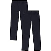Approved School Wear Girls' School Uniform Pull On Pants, Stretch Twill & Straight Leg, Multipack