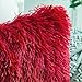 MIULEE Pack of 2 Luxury Faux Fur Throw Pillow Cover Deluxe Winter Christmas Decorative Plush Pillow Case Cushion Cover Shell for Sofa Bedroom Car 18x18 Inch Red