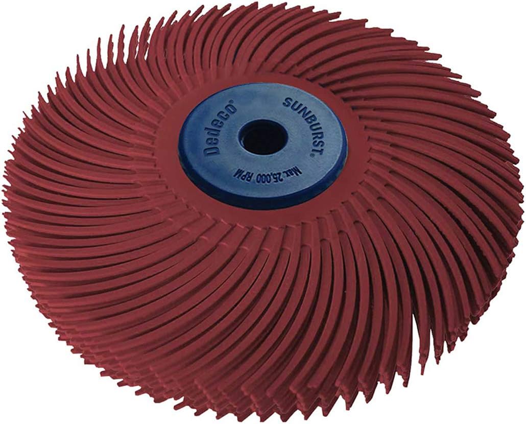 1 Pack 1/4 Arbor Dedeco Sunburst 2 TC 6PLY Radial Bristle Discs Fine