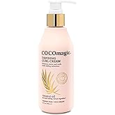 Cocomagic Defining Curl Cream | Extra Frizz Control | Protects Against Split Ends and Breakage | Paraben Free, Cruelty Free, Made in USA (8 oz)
