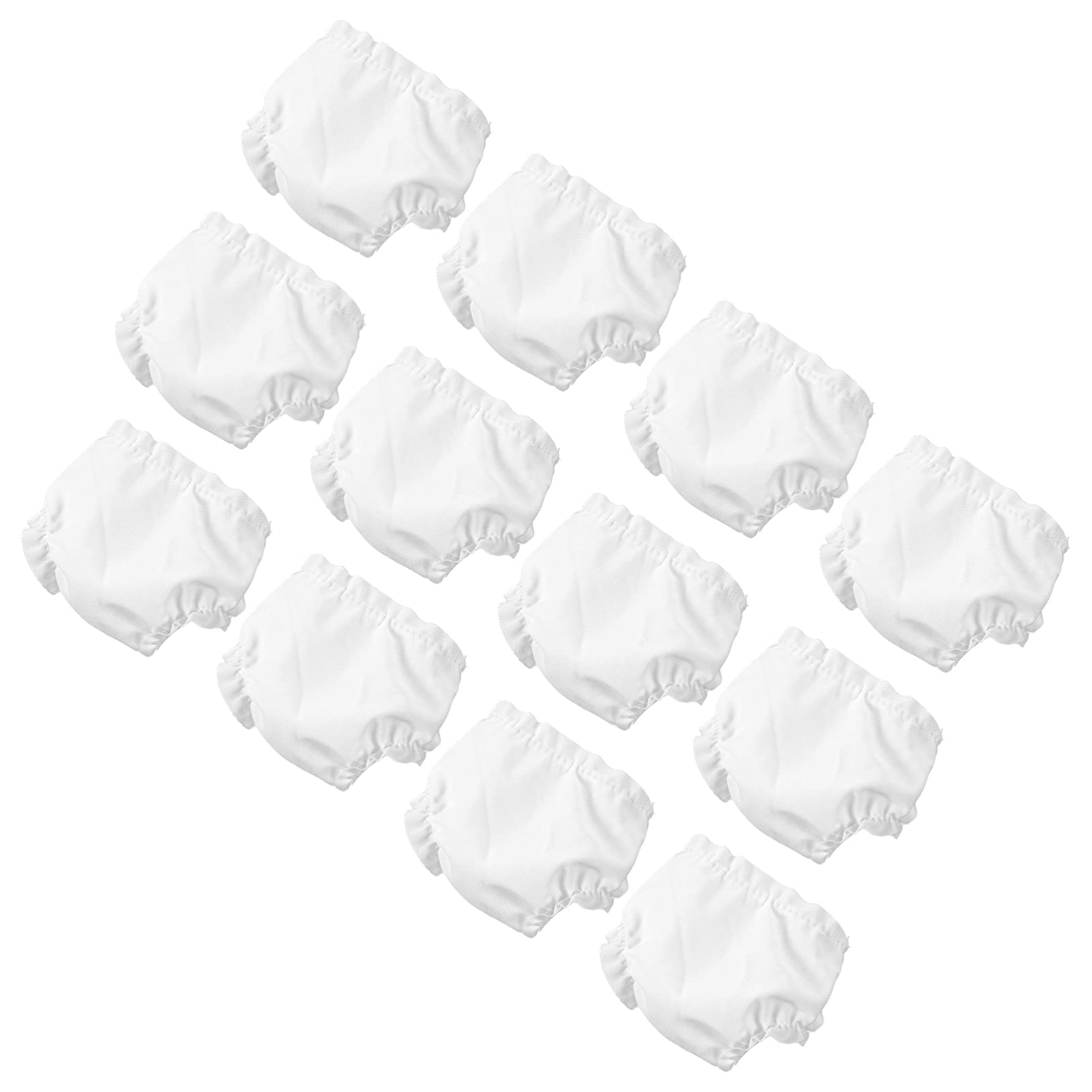 TOYANDONA 12pcs Baby Doll Underwear, White Doll Diapers Baby Doll Panties for 10 inch
