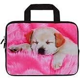 HYUTOTA 14 15 15.4 15.6 inch Laptop Handle Bag Computer Protect Pouch Holder Notebook Sleeve Neoprene Cover Soft Carrying Travel Case Fit Dell Lenovo Toshiba HP Chromebook ASUS Acer(Cute Dog)