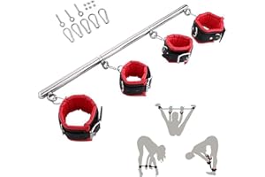 Spreader Bar Sex Toys BDSM Bondage Restraints,Sex Furniture Restraints Kit with Leather Handcuffs Ankle Cuffs for Couples Adu