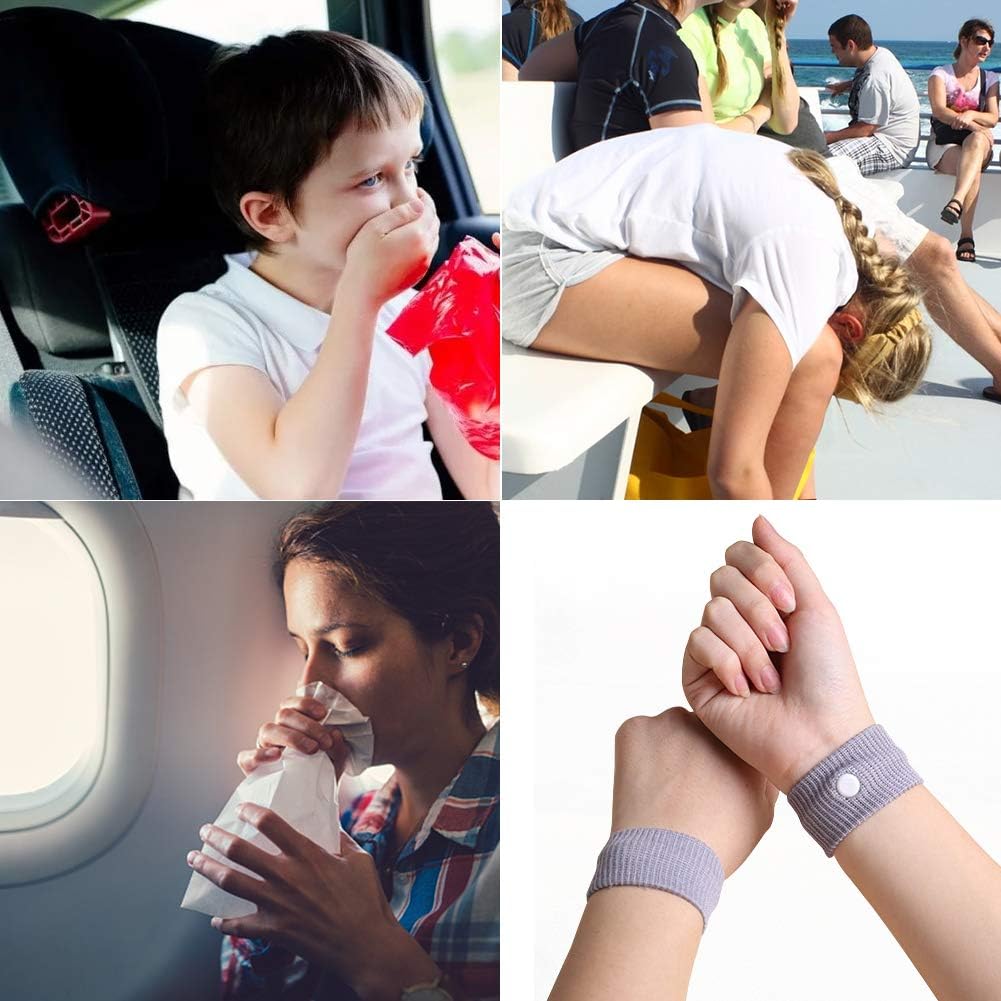Travel Wristbands,Travel Motion Sickness Relief Wrist Band,Natural Nausea Relief,4-Pair: Health & Personal Care