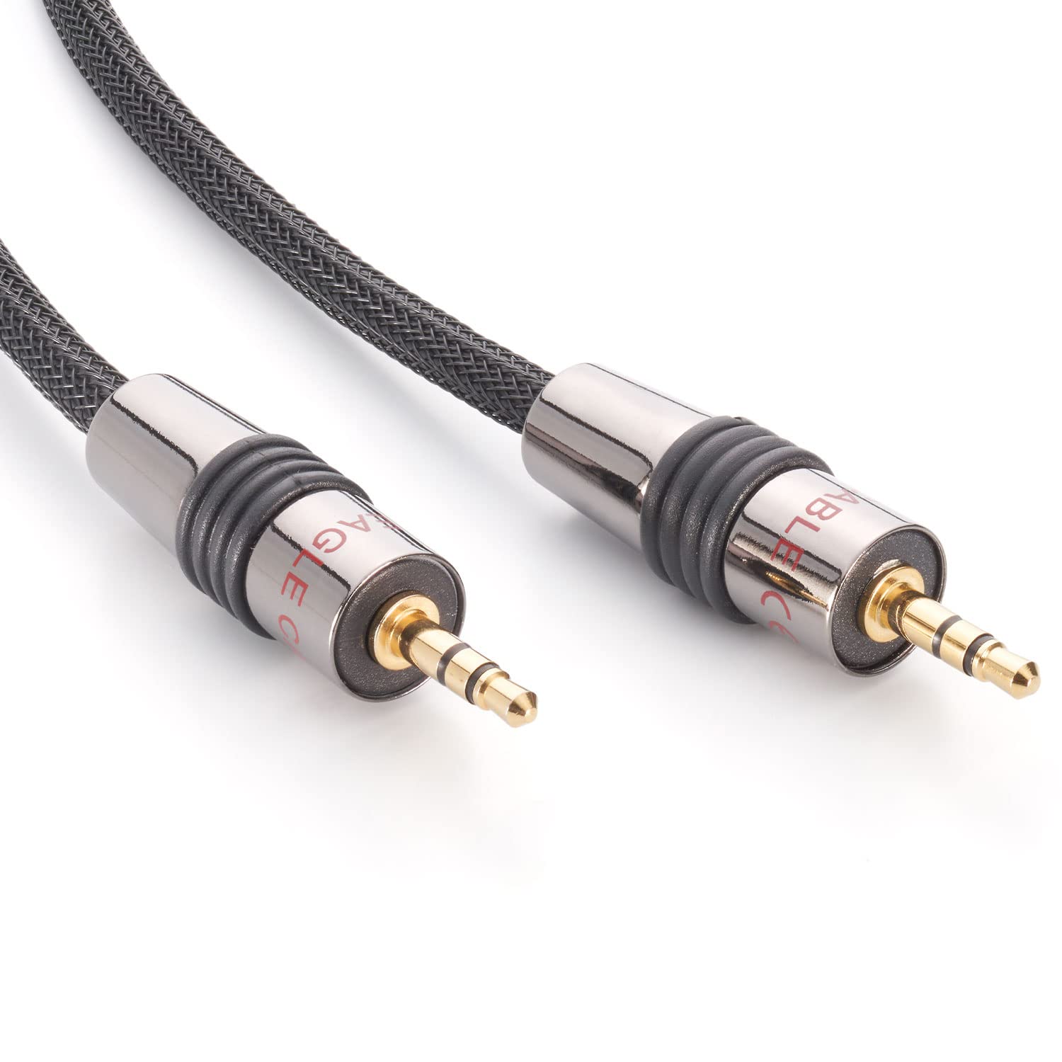 inakustik – 10071008 – Deluxe 3.5 mm Jack Cable | For Connecting from Smartphones, Tablets or PC to HiFi Amplifier | 0.8 m in Black | Double Shielding | Modern Braided Shield