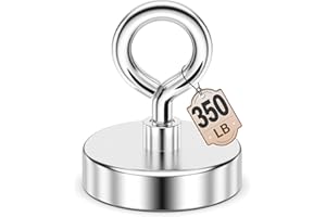 FINDMAG Strong Magnet, 350 LBS Fishing Magnet 2 Inch Neodymium Rare Earth Magnets with Lifting Eye Bolt, Heavy Duty High Power Magnets for Item Retrieval, Security Tags Removal Tool