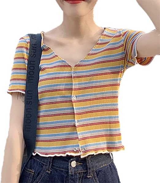 Amazon Heaven Days ヘブンデイズ カーディガン 半袖 Vネック ボーダー レディース 1906l0096 カーディガン ボレロ 通販