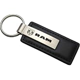 AU-TOMOTIVE GOLD Rectangular Leather Key Chain for Dodge Ram (Black)