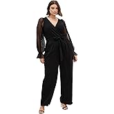City Chic Women's Plus Size Jumpsuit - Alannah Mesh Sleeve