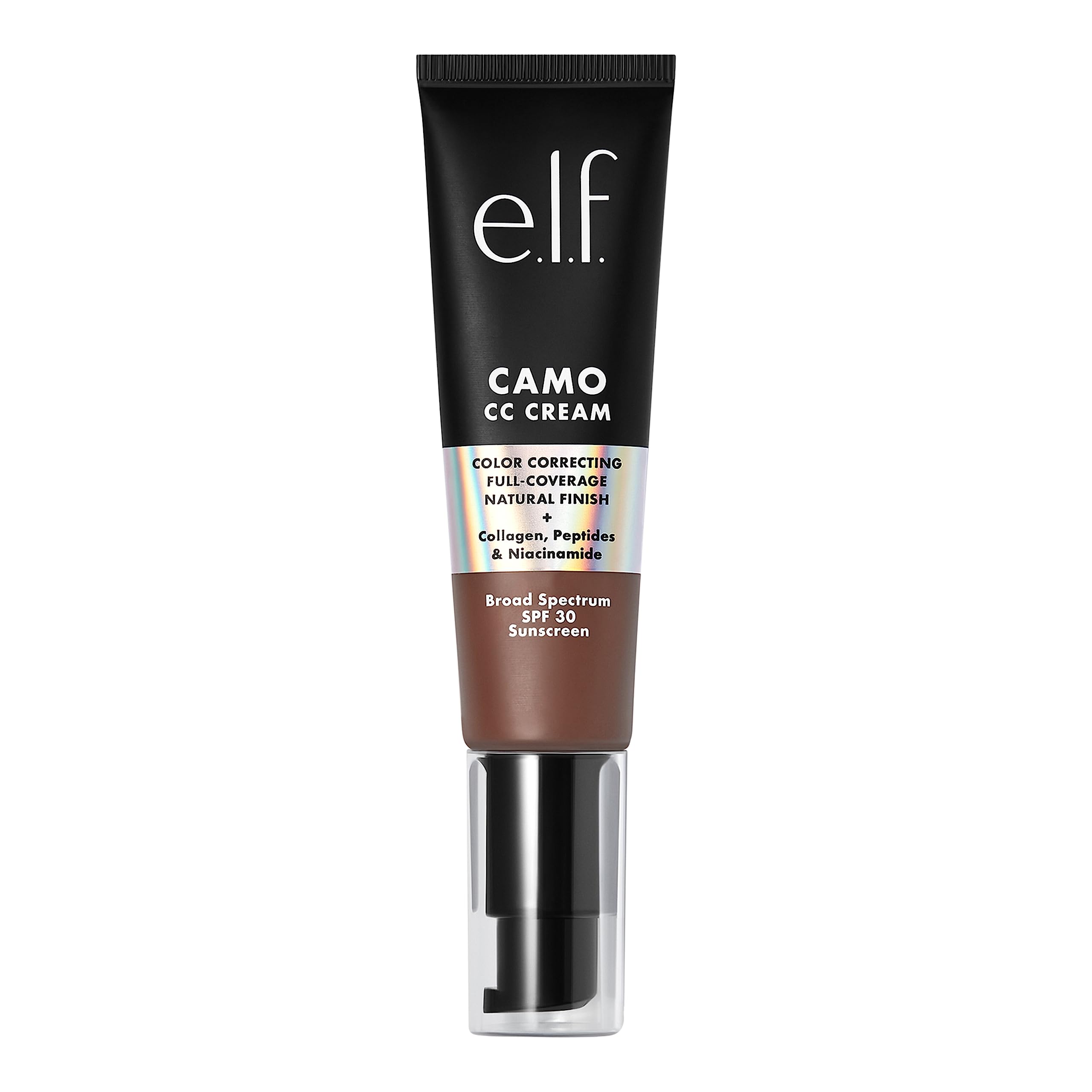 e.l.f. Camo CC Cream, Color Correcting Medium-To-Full Coverage Foundation with SPF 30, Rich 620 W, 1.05 Oz (30g)
