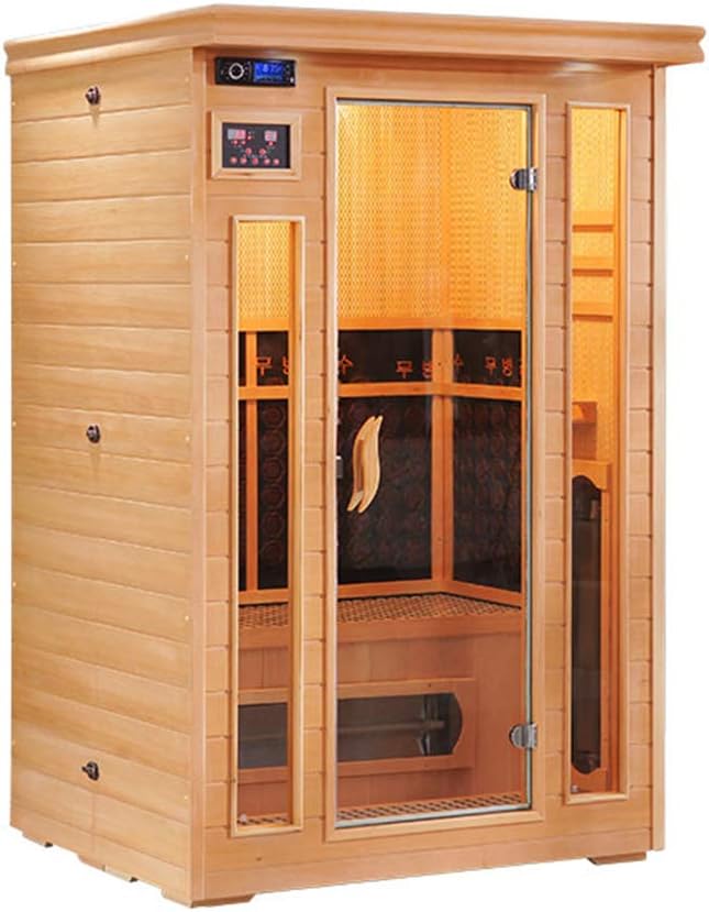 Lee 54069 ADKINC Infrared Sauna, person 1/2/3/4 Negative Ion Portable Indoor Sauna with Chair and Heated Foot Pad, Chinese fir, Indoor Home Spa Weight Loss Detox