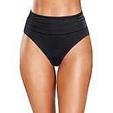 Holipick Women High Waisted Bikini Bottoms Tummy Control Swimsuit Bottom High Cut Bathing Suit Swim Bottom