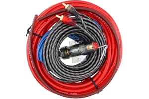 MOCNT Car Amplifier Wiring Kit Car Audio Amplifier Installation Kit 10Gauge GA AWG 1500W Audio Subwoofer Amplifier Wire RCA P