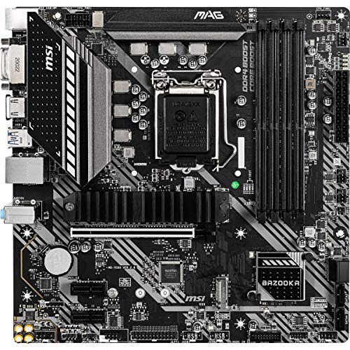 MSI MAG B460M BAZOOKA ARSENAL GAMING Motherboard (10th Gen Intel Core, LGA 1200 Socket, DDR4, Dual Slot M.2, 4x SATA, DVI-D/HDMI)