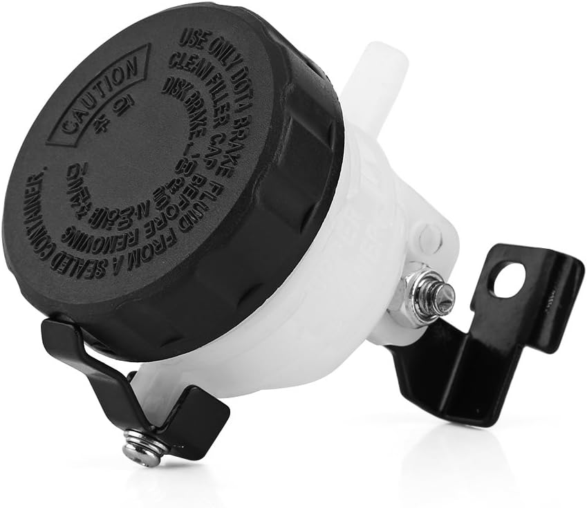 Qiilu Brake Fluid Reservoir, Universal Brake Reservoir Front Fluid Bottle Motorcycle Master Clutch Oil Cup Cylinder Bracket
