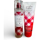 Bath &amp; Body Works - Gingham Love - Unisex 2 pc Bundle - Fine Fragrance Mist &amp; Ultimate Hydration Body Cream - 2022