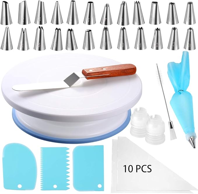 42 Pcs Cake Decorating Supplies Kits 11 Inch Rotating Cake