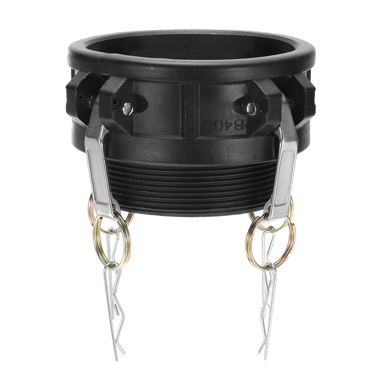 PATIKIL Poly Cam Lock Fittings, 4" Part B Male Adapter x Female NPT Thread Cam Groove Hose Fittings Polypropylene Cam Lock Fittings, Black