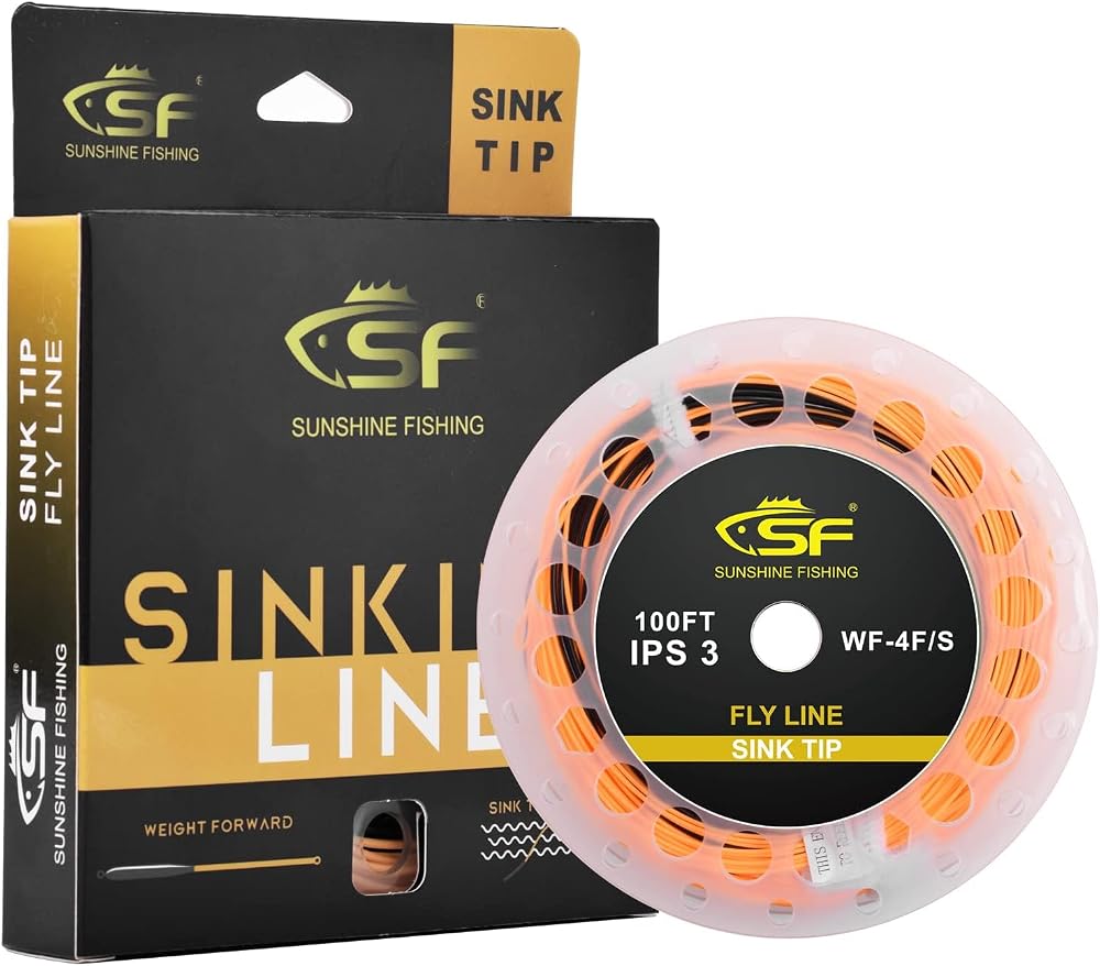 SF Sink Tip Line Fly Fishing Line WF4F/S Orange Black 100ft IPS3 11ft Tip