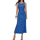 MEROKEETY Womens 2026 Summer Floral Maxi Dress Sleeveless Tie Waist Elegant Formal Bodycon Wedding Guest Party Long Dresses