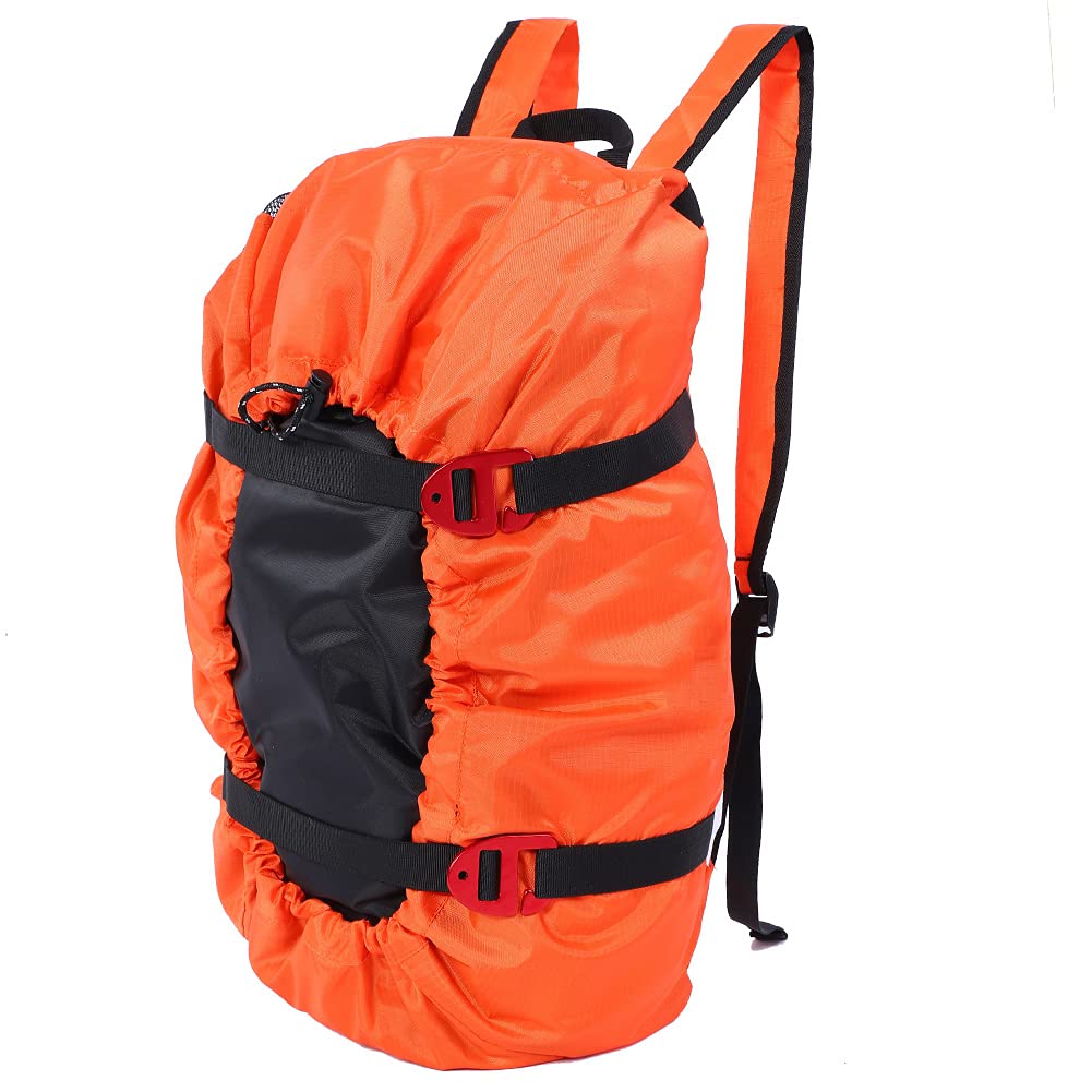 RiToEasysports Arbor Rope Storage Bag,Rock Climbing Quick Deploy Bag Folding Shoulder Strap for Outdoor Camping Hiking (Orange)