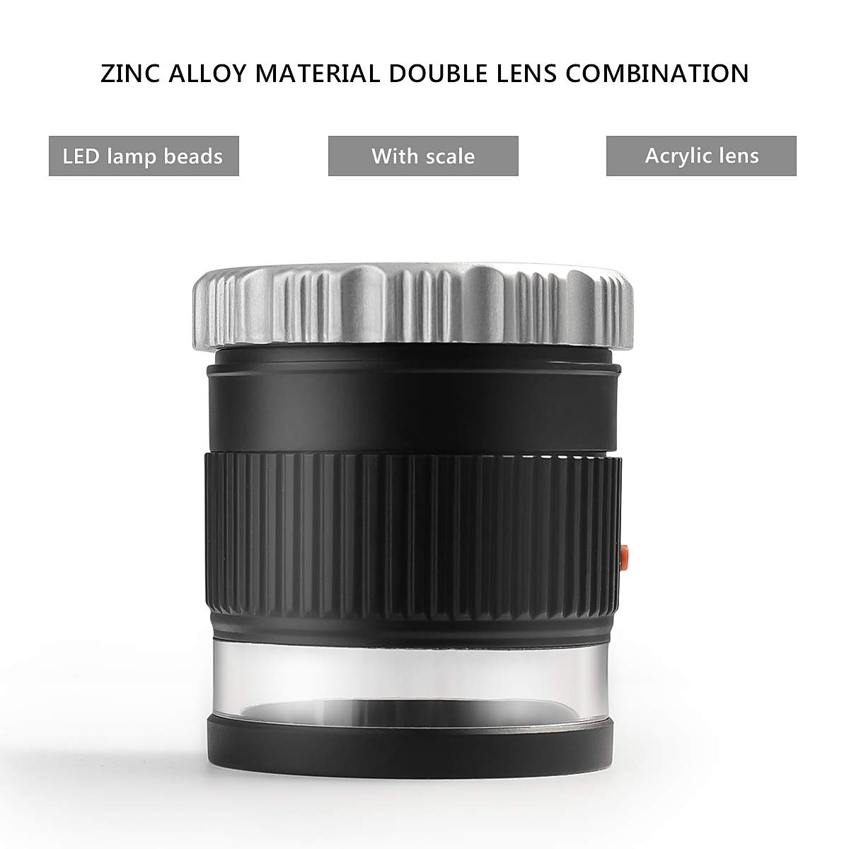 30X Loupe Magnifier,Adjustable Focal Length Magnifier,Foldable Jewelry Magnifier Glass for Textile Optical,Embroidery,Circuit Board,Coins,etc.