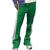 VIPWOLF Men's Striped Stacked Sweatpants Y2k Drawstring Waist Colorblock Designer Pants Streetwear