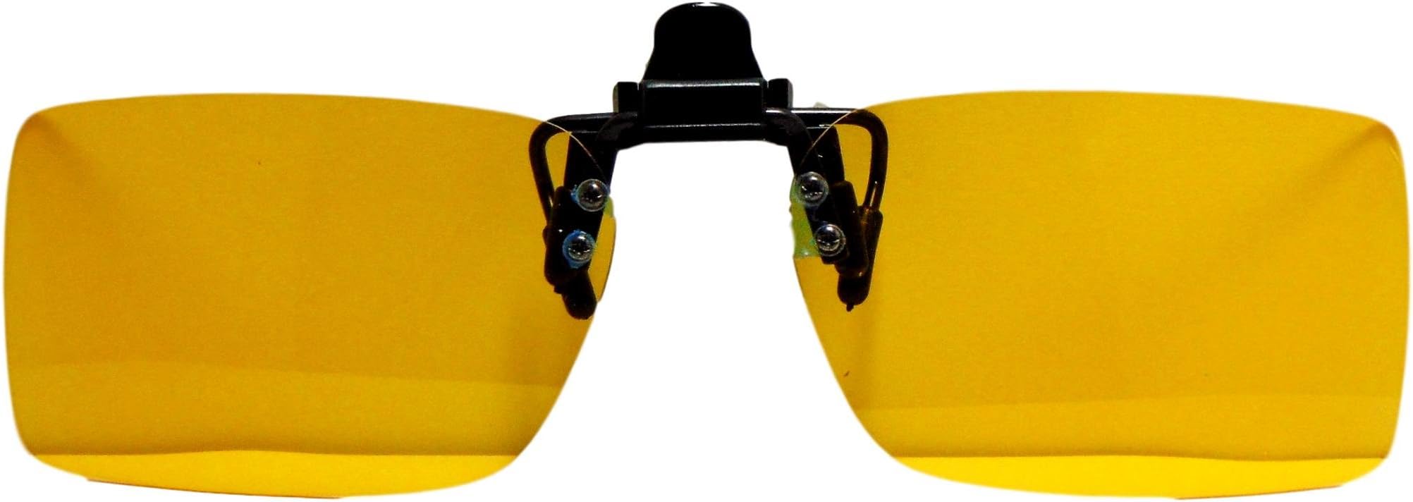 Polarized Clip On Night Driving Lenses Yellow Lens Cuts Glare Anti Dazzle